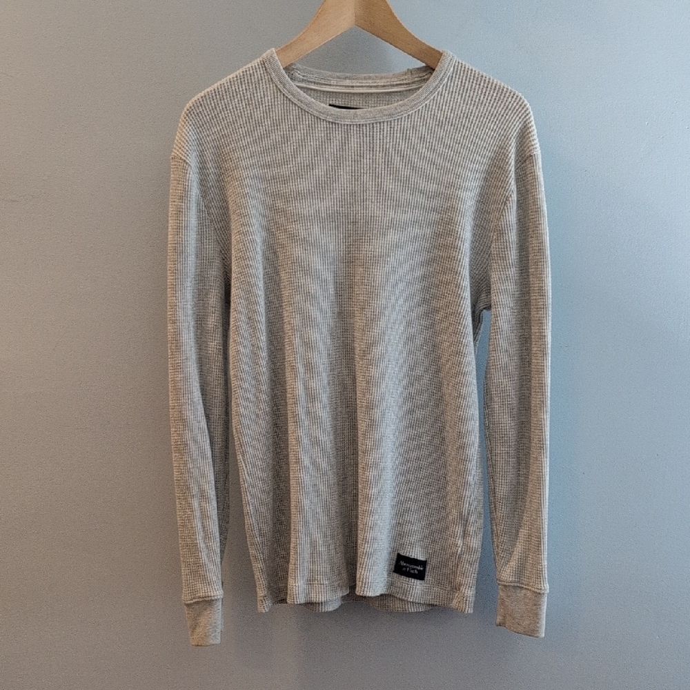 Abercrombie & Fitch Men's S Long Sleeve Crewneck Textured Lightweight Thermal